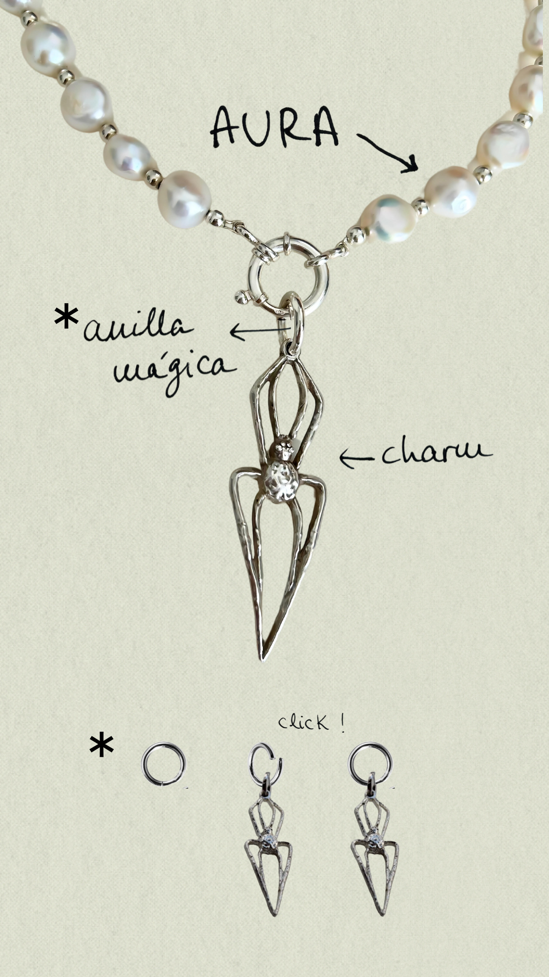 AURA - Collar de Perlas Cultivadas y Plata