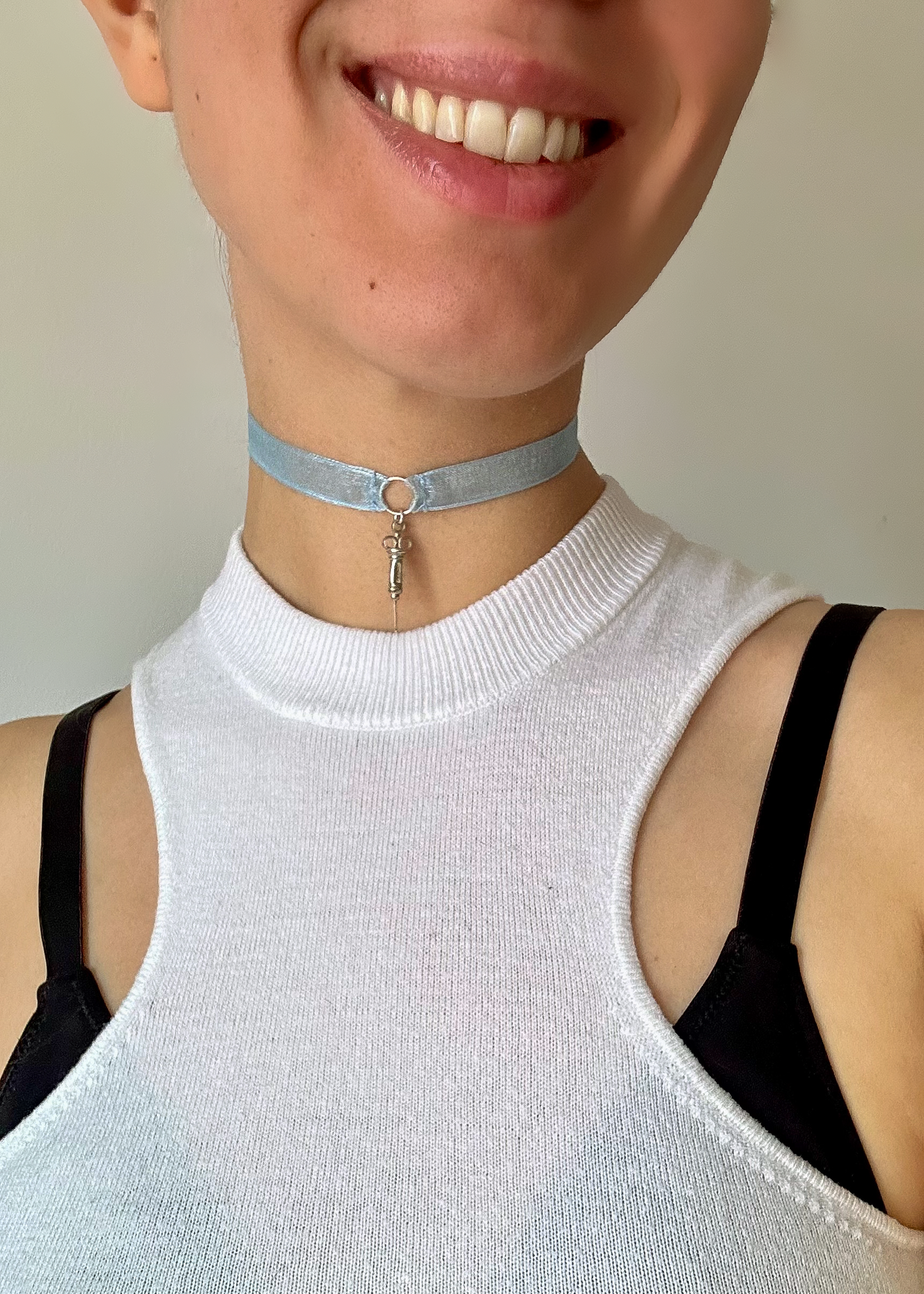 CHOKER PLATA (AZUL)