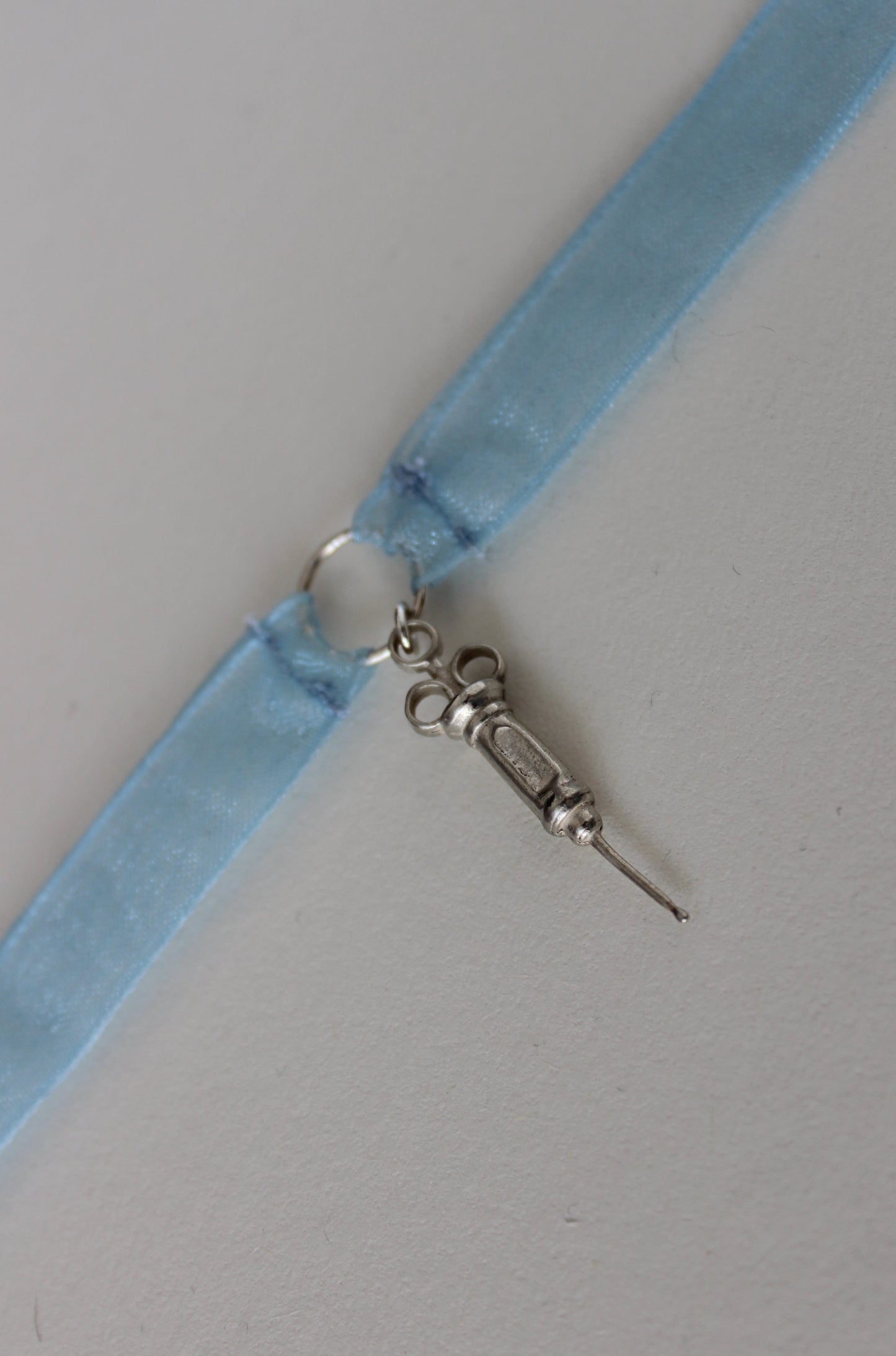 CHOKER PLATA (AZUL)