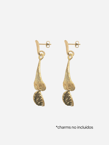 PAR PENDIENTES 'FIJOS' PARA CHARMS GRANDES