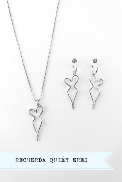 MEDUSA MINI CONJUNTO PLATA (Collar + Pendientes)