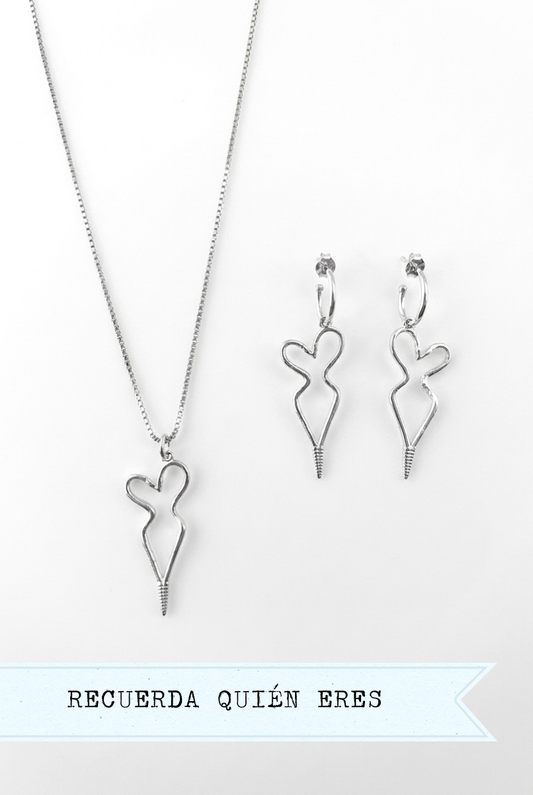MEDUSA MINI CONJUNTO PLATA (Collar + Pendientes)
