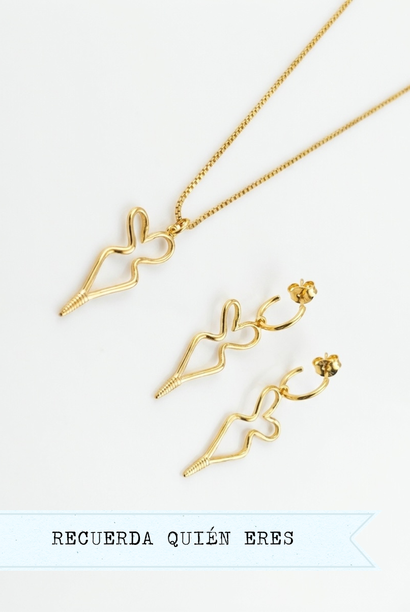 MEDUSA MINI CONJUNTO ORO (Collar + Pendientes)