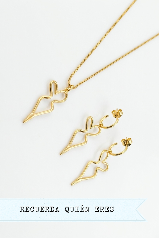 MEDUSA MINI CONJUNTO ORO (Collar + Pendientes)