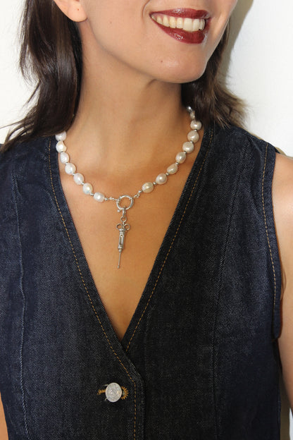 AURA - Collar de Perlas Cultivadas y Plata