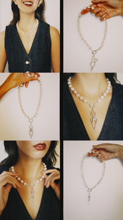 AURA - Collar de Perlas Cultivadas y Plata