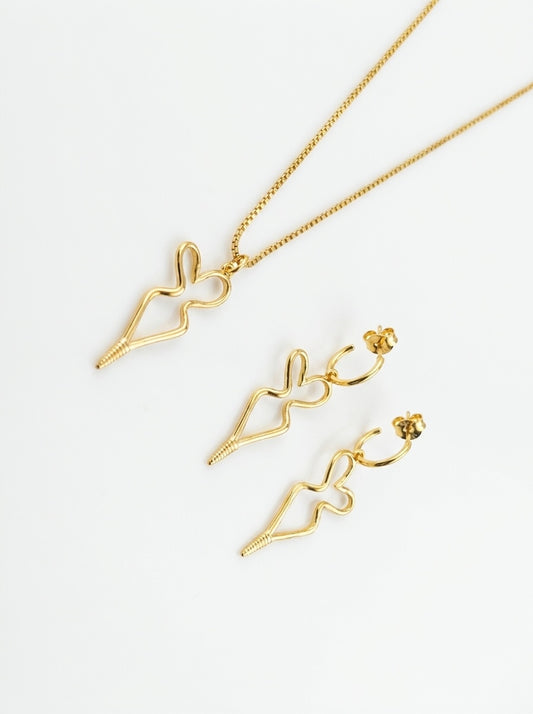 MEDUSA MINI CONJUNTO ORO (Collar + Pendientes)