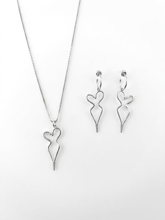 MEDUSA MINI CONJUNTO PLATA (Collar + Pendientes)